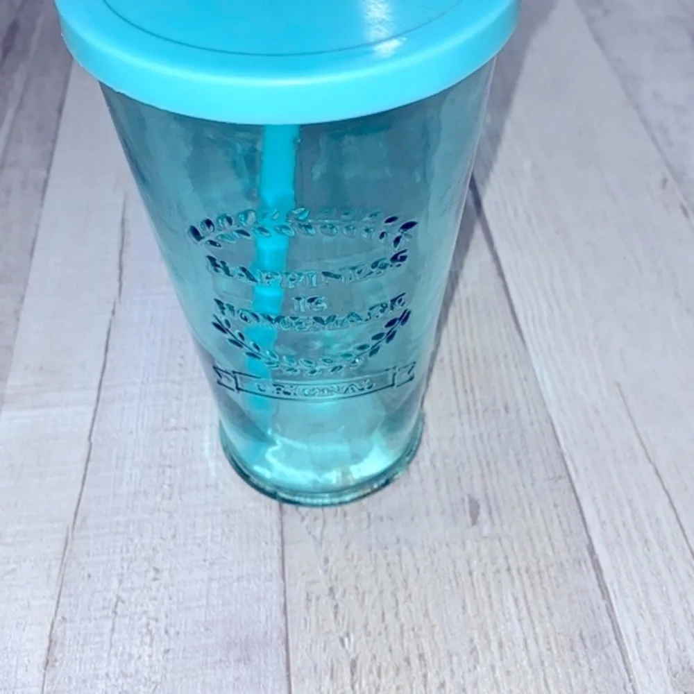 Happiness is homemade glass tumblr for iced coffee; cold drinks